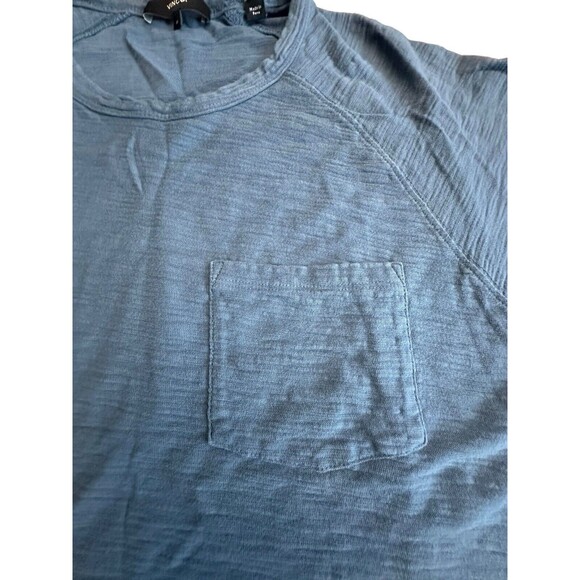 Vince Size Medium Pocket Long Sleeve T-Shirt Men’s Heather Blue Cotton #DD4 - Picture 8 of 10